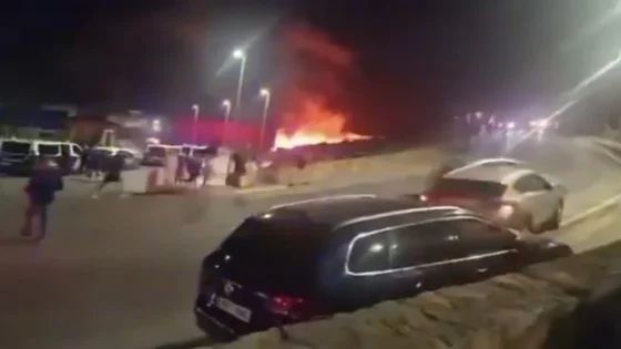 حريق يلتهم مخيماً للمهاجرين في سبتة