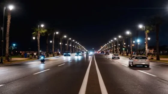 الرباط تعزز إنارة الطريق الساحلية بتقنية LED لتحسين السلامة وجودة الرؤية
