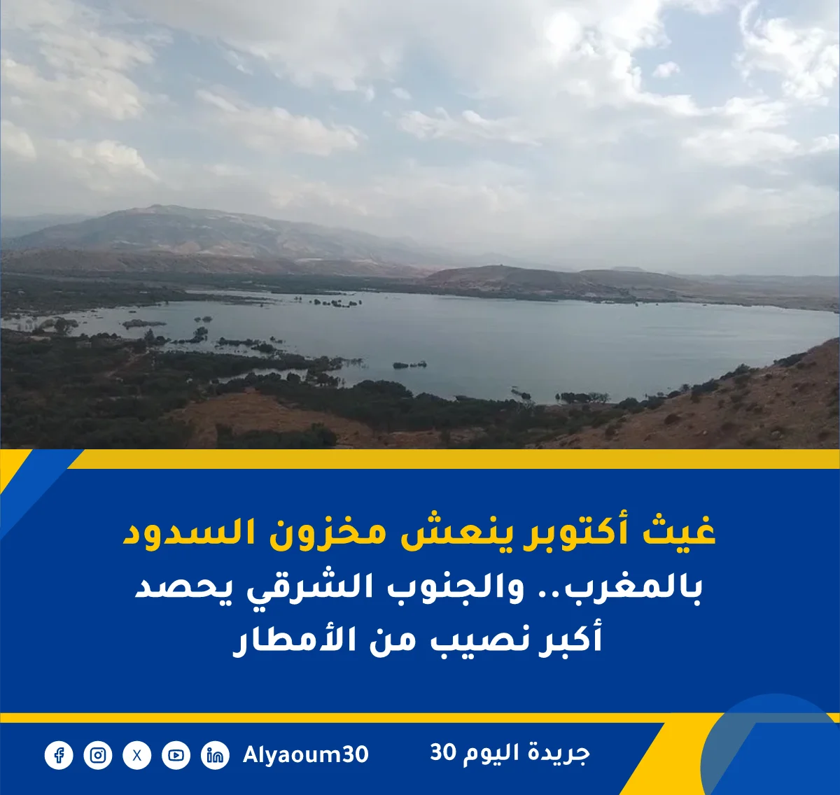 غيث أكتوبر ينعش مخزون السدود بالمغرب.. والجنوب الشرقي يحصد أكبر نصيب من الأمطار