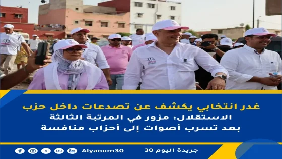 غدر انتخابي يكشف عن تصدعات داخل حزب الاستقلال: مزور في المرتبة الثالثة بعد تسرب أصوات إلى أحزاب منافسة