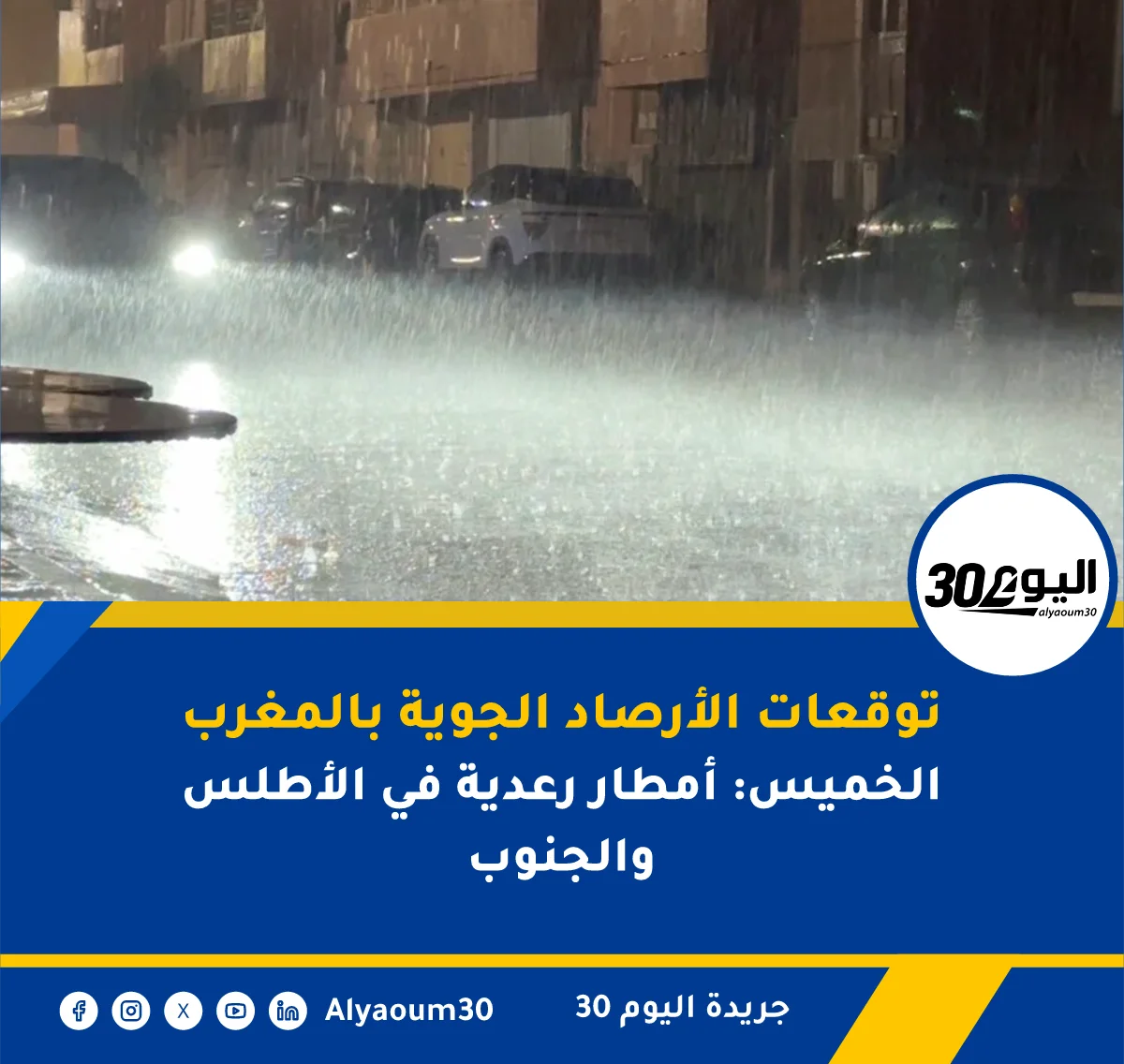 توقعات الأرصاد الجوية بالمغرب الخميس: أمطار رعدية في الأطلس والجنوب