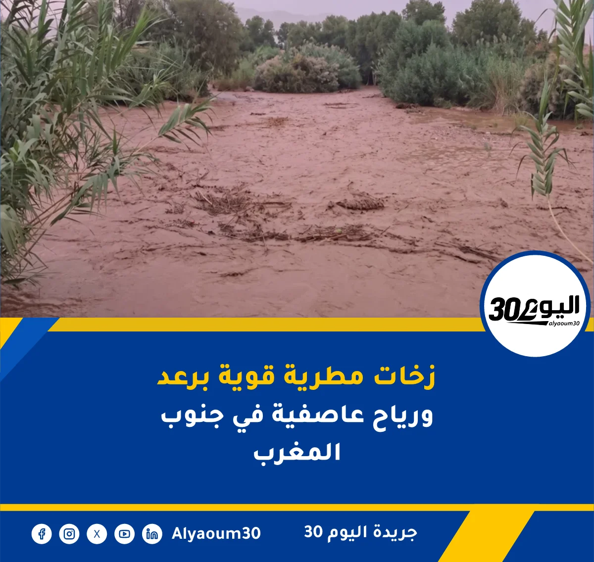 زخات مطرية قوية برعد ورياح عاصفية في جنوب المغرب